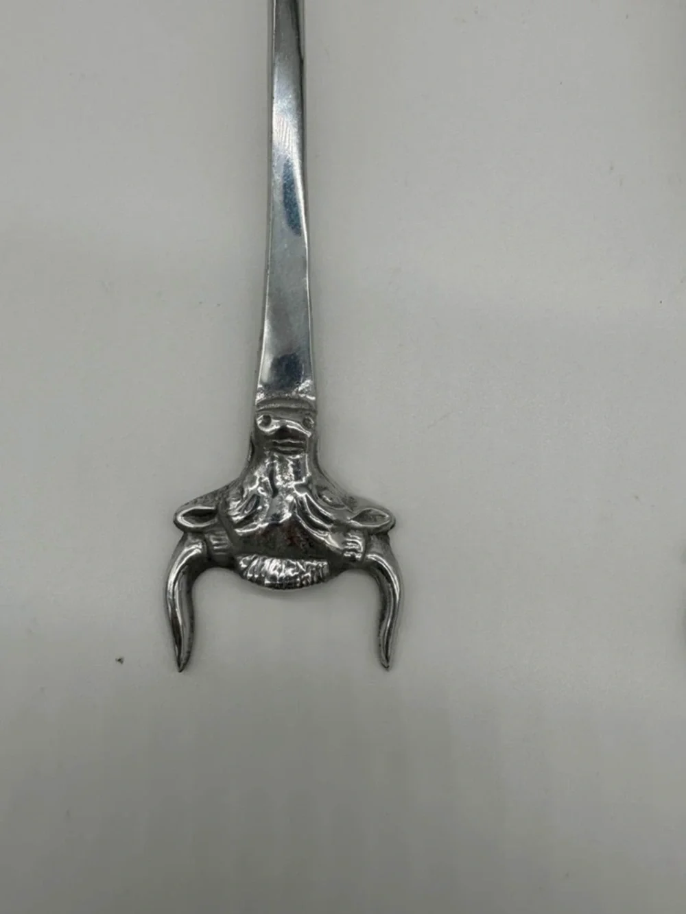 Western Longhorn Steer Salad Servers Silver Tone Ranch Kitchen Set